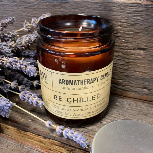 Aromatherapy Candle - Be Chilled - 100% Pure Lavender & Fennel