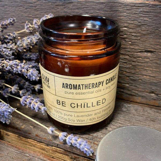 Aromatherapy Candle - Be Chilled - 100% Pure Lavender & Fennel