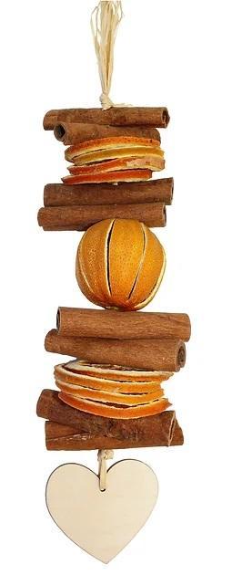 Cinnamon and Orange Garland with Wooden Heart